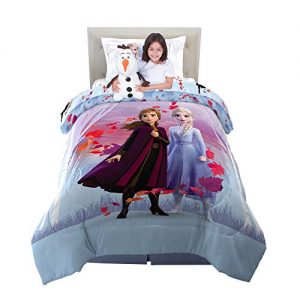 Franco Kids Bedding Super Soft Comforter with Sheets and Plush Cuddle Pillow Set, 5 Piece Twin Size, Disney Frozen 2