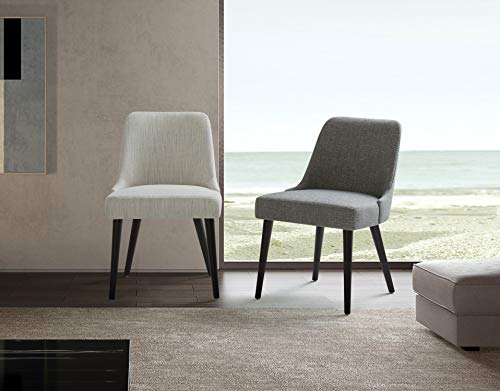 CHITA Mid-Century Modern Dining Chair, Upholstered Fabric Chair CHITA Mid-Century Modern Dining Chair, Upholstered Fabric Chair in Ready-to-Assemble Design, Fog.
