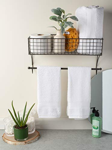 Home Traditions Rustic Metal Wall Mount Shelf with Towel Bar Package deal Dimensions: 17.zero x 5.5 x 9.9 inches