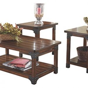 Signature Design by Ashley - Murphy 3-Piece Occasional Wooden Table Set, Medium Brown