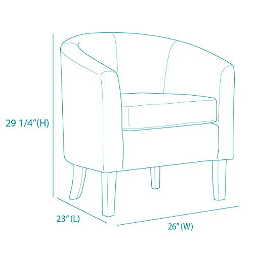 BELLEZE Modern Club Chair Tub Barrel Fabric Seat Armchair Accent Living Room Model: BELLEZE
