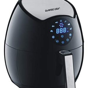 GoWISE USA 3.7-Quart 7-in-1 Programmable Air Fryer + 100 Recipes for your Air Fryer Book, GW22621,Black
