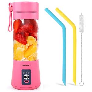 Tenswall Portable, Personal Size Blender Shakes and Smoothies Mini Jucier Cup USB Rechargeabl, pink