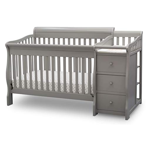 Delta Children Princeton Junction Convertible Crib and Changer, Grey