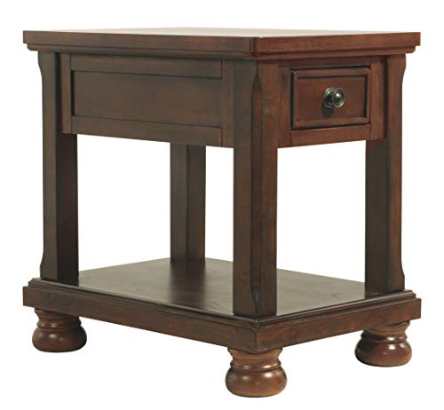Signature Design by Ashley - Porter Chairside Accent Table, Rustic Brown