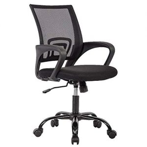 Office Chair Ergonomic Desk Chair Mesh Computer Chair Lumbar Support Modern Executive Adjustable Stool Rolling Swivel Chair for Back Pain, Black