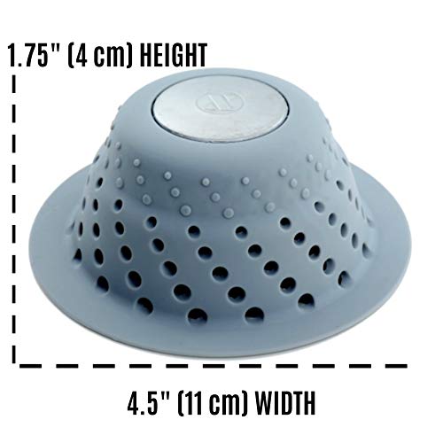 SlipX Solutions Gray Dome Drain Protector Fits Over Drains Bundle Dimensions: 4.5 x 4.5 x 1.eight inches