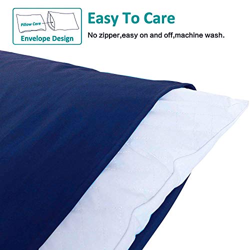 NTBAY King Pillowcases Set of 2, 100% Brushed Microfiber NTBAY King Pillowcases Set of two, 100% Brushed Microfiber, Delicate and Cozy, Wrinkle, Fade, Stain Resistant with Envelope Closure, 20"x 36", Navy.
