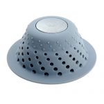 SlipX Solutions Gray Dome Drain Protector Fits Over Drains to Prevent Clogs (Designed for Pop-Up Drains, Effective Hair Catcher, Silicone & Stainless Steel)