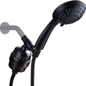 G-Promise Luxury Filtered Handheld Shower Head, Shower Set 6 Spray Showerhead with 10-Stage Filter of 2 Cartridges, Adjustable Metal Bracket, Extra Long Hose (oil rubbed bronze with Filter)