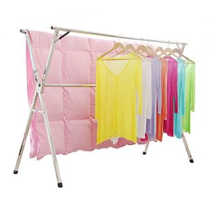 Clothes Drying Rack for Laundry Free Installed Space Saving Folding Hanger Rack Heavy Duty Stainless Steel