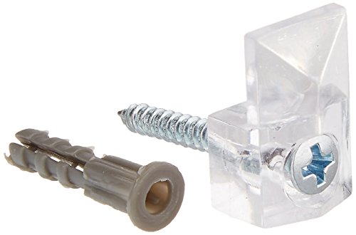 Slide-Co 193671 Mirror Clip, 1/4-Inch Glass with Screw and Anchor, Modern,(Pack of 6)
