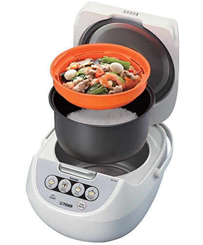 TIGER 5.5-Cup (Uncooked) Micom Rice Cooker with Food Steamer Basket Bundle Dimensions: 13.9 x 10.6 x 8.Four inches