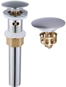 Vessel Sink Drain,Bathroom Pop-up Drain With Detachable Basket Stopper, Anti-Explosion And Anti-Clogging Drain Strainer, Sink Drain Assembly With Overflow Brushed Nickel, REGALMIX RWF083J