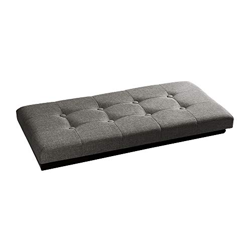 Seville Classics 31.5" Foldable Tufted Storage Bench Seville Classics 31.5" Foldable Tufted Storage Bench Footrest Toy Chest Coffee Table Ottoman, Single, Charcoal Gray.