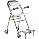 Elderly Assis Multifunctional Adjustable Bathroom with Padded Armrests and Back Medical Shower Bath Seat with Handle Non-Slip Wheel Universal Wheel Portable Bath Seat