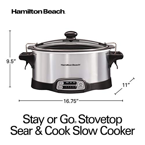 Hamilton Beach Programmable Slow Cooker, Stay or Go Stovetop Sear Package deal Dimensions: 12.9 x 17.5 x 11.1 inches