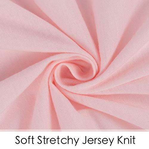 TILLYOU Jersey Knit Ultra Soft Changing Pad Cover Set TILLYOU Jersey Knit Extremely Comfortable Altering Pad Cowl Set-Cradle Sheet Unisex Change Desk Sheets for Child Ladies and Boys-Match 32"/34'' x 16" Pad-Comfy Cozy-2 Pack Peachy Pink &amp; Lt Grey.