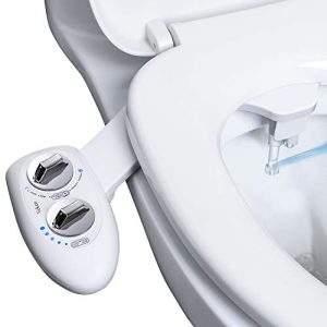 Veken Non-Electric Bidet Self-Cleaning Dual Nozzle (Frontal /Feminine Wash), Fresh Water Spray Bidet for Toilet with Adjustable Water Pressure Switch