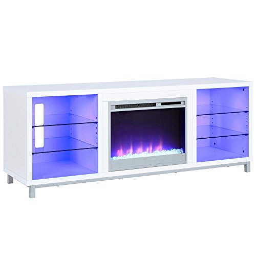 Lumina Fireplace TV Stand for TVs upto 70", White