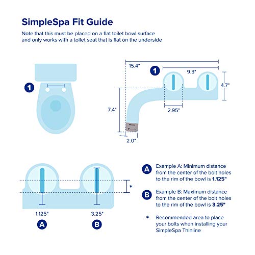 Brondell Bidet - Thinline SimpleSpa Fresh Water Spray Brondell Bidet - Thinline SimpleSpa SS-150 Contemporary Water Spray Non-Electrical Bidet Bathroom Attachment in White with Self Cleansing Nozzle.
