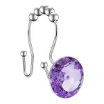 Amazer Shower Curtain Hooks Rings, Acrylic Double Shower Curtain Rings Stainless Steel Rust-Resistant Double Glide Shower Hook Ring for Bathroom Shower Rods Curtain and Liner, Purple, 12 PCS