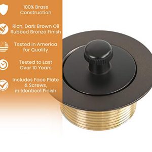 100% Brass Lift and Turn Bathtub Drain - Oil Rubbed Bronze Finish - Handyman Designed - Vance Home Improvement Bathtub Conversion Kit - Tested for Quality in America - Will Fit All Bathtub Drains