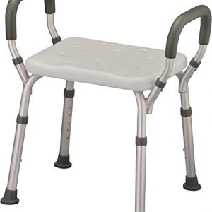 NOVA Shower & Bath Chair with Arms, Quick & Easy Tools Free Assembly, Lightweight & Seat Height Adjustable, Great for Travel