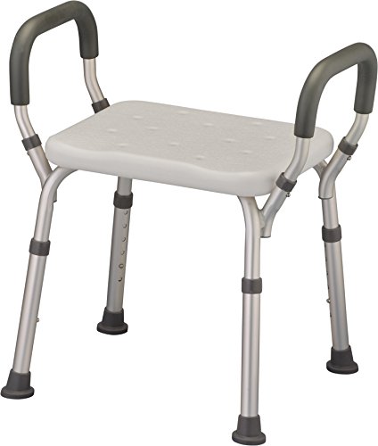 NOVA Shower & Bath Chair with Arms, Quick & Easy Tools Free Assembly, Lightweight & Seat Height Adjustable, Great for Travel