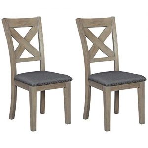 Signature Design by Ashley - Aldwin Dining Chairs - Cross Back - Set of 2 - Brown/Gray