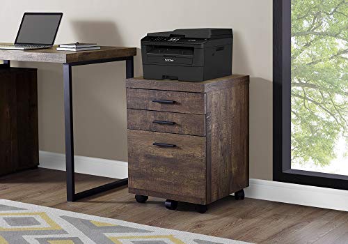 Monarch Specialties 3 Drawer File Cabinet - Filing Cabinet (Brown)