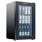 KUPPET 80-Can Beverage Cooler and Refrigerator,Mini Fridge for Home, Office or Bar with Glass Door and Adjustable Removable Shelves,Perfect for Soda Beer or Wine, Black, 2.3 Cu.Ft.