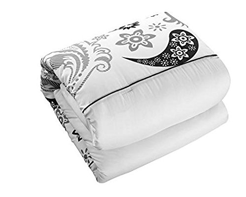 Chic Home Olivia 20-Piece Comforter Set, Reversible Paisley Print Stylish Residence Olivia 20-Piece Comforter Set Reversible Paisley Print Full Mattress in a Bag with Sheet Set, Window Remedies, and Ornamental Pillows, Queen Black/Gray.