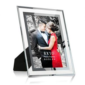 NUOLAN 8x10 Picture Frame Desk Glass Mirror Photo Frames, Nice Gift for Family & Friends