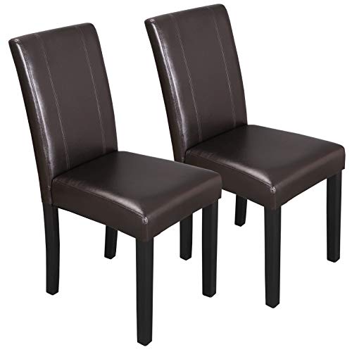 ZENY Leather Dining Chairs with Solid Wood Legs Chair Urban Style ZENY Leather Dining Chairs with Solid Wood Legs Chair Urban Style, Set of 6.