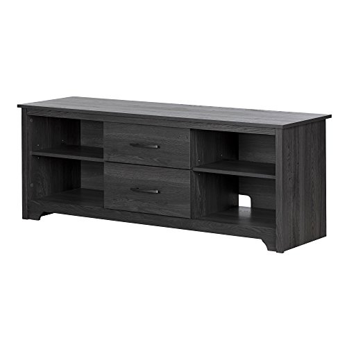 South Shore Fusion TV Stand with Drawers, Gray Oak,