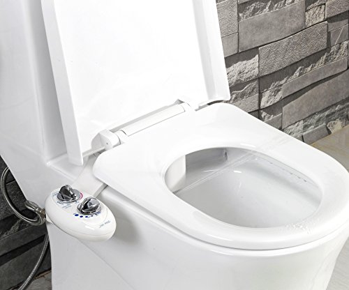 Luxe Bidet Neo (Elite) Non-Electric Bidet Toilet Attachment Luxe Bidet Neo 185 (Elite) Non-Electrical Bidet Rest room Attachment w/ Self-cleaning Twin Nozzle and Simple Water Strain Adjustment for Sanitary and Female Wash (White and White).
