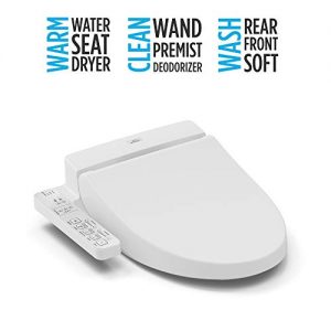 TOTO SW2034#01 C100 Electronic Bidet Toilet Cleansing Water, Heated Seat, Deodorizer, Warm Air Dryer, and PREMIST, Elongated, Cotton White
