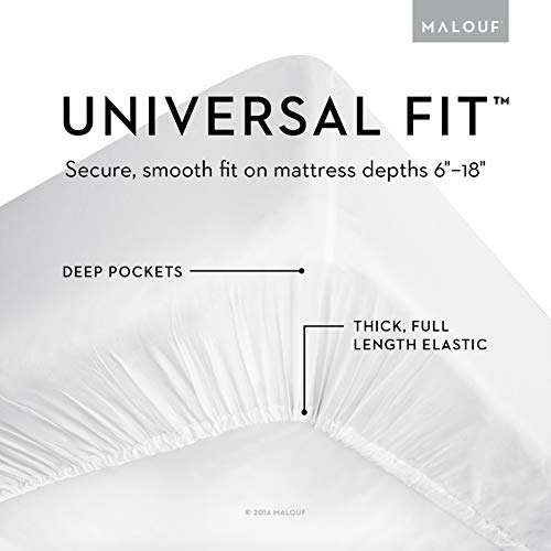 MALOUF Quilted Mattress Pad with Soft Down Alternative Fill-Hypoallergenic MALOUF Quilted Mattress Pad with Smooth Down Various Fill-Hypoallergenic, King, White.