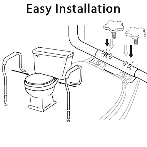Carex Toilet Safety Frame - Toilet Safety Rails and Grab Bars Carex Toilet Safety Frame - Toilet Safety Rails and Grab Bars for Seniors, Elderly, Disable, Handicap - Easy Install with Adjustable Width/Height, Fits Most Toilets.