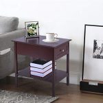Narrow/Slim End Tables with Drawers/Shelf Sofa/Chair Side Bedside Table/Cabinet Living Room Bedroom Nightstand Espresso 13.78“L x 21.65”W x 23.62“H