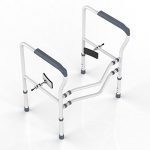 HEPO Improved Toilet Rail for Elderly Free Stand,Toilet Rails for Disabled,Toilet Handrail Grab Bar (Grey)