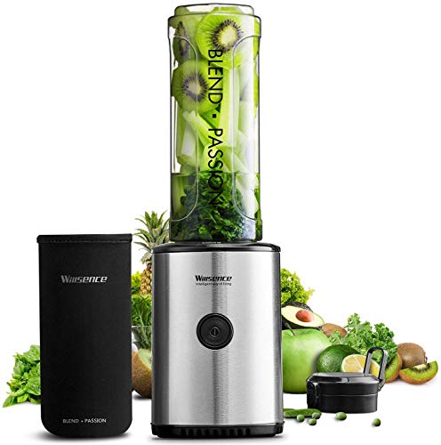 Smoothie Blender, 30000 RPM/Min Personal Blender with 4 Different Edges Stainless Steel, BPA-Free Tritan Travel Cups with Protective Sleeve, 300W, Willsence