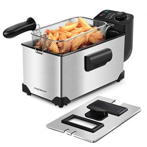 Aigostar Deep Fryer, Electric Deep Fat Fryers with Baskets, 3 Liters Capacity Oil Frying Pot with View Window, 1650W Ushas