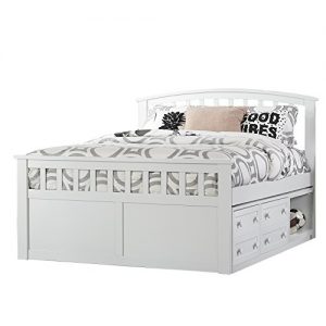 Hillsdale Furniture Hillsdale Charlie Captains Bed with One Storage Unit, Full, White