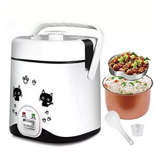 IronRen 1.2L Mini Rice Cooker, Electric Lunch Box, Travel Rice Cooker Small, Removable Non-stick Pot, Keep Warm Function, Suitable For 1-2 People - For Cooking Soup, Rice, Stews, Grains & Oatmeal (White)