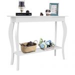ChooChoo Entryway Console Table, Behind Sofa Tables Narrow, Hallway Table for Entryway Easy Assembly - White