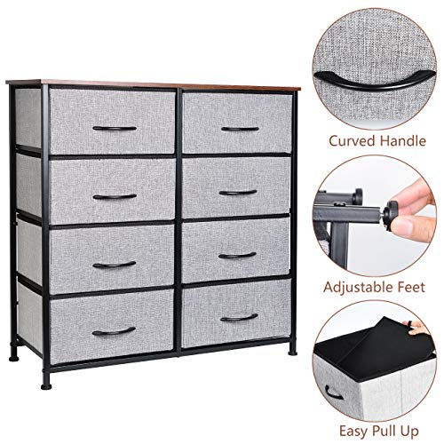 KINWELL Extra Wide Fabric Storage Organizer Clothes Drawer Double Dresser Package deal Dimensions: 31.5 x 11.9 x 32.zero inches