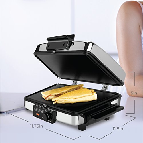 BLACK+DECKER 3-in-1 Waffle Maker with Nonstick Reversible Plates BLACK+DECKER 3-in-1 Waffle Maker with Nonstick Reversible Plates, Stainless Steel, G48TD.