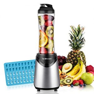 La Reveuse Smoothies Blender Personal Size 300 Watts with 18 oz BPA Free Portable Travel Sports Bottle (Silver-1802)